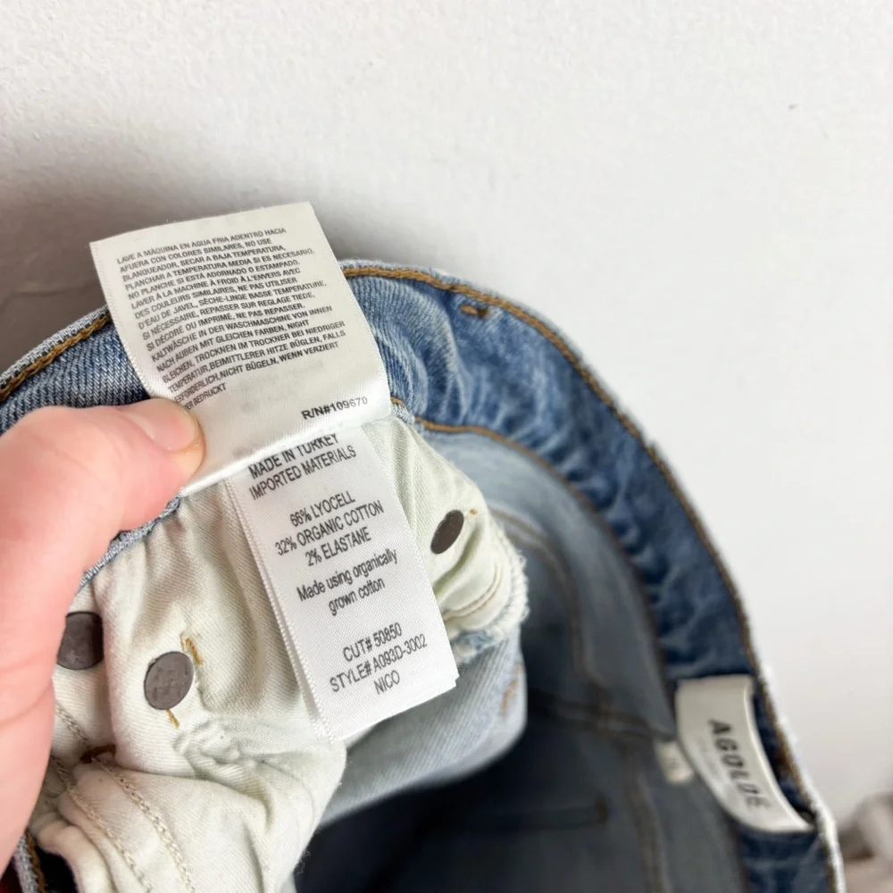 Agolde High Rise Slim Jeans Sz 26 - Picture 11 of 12